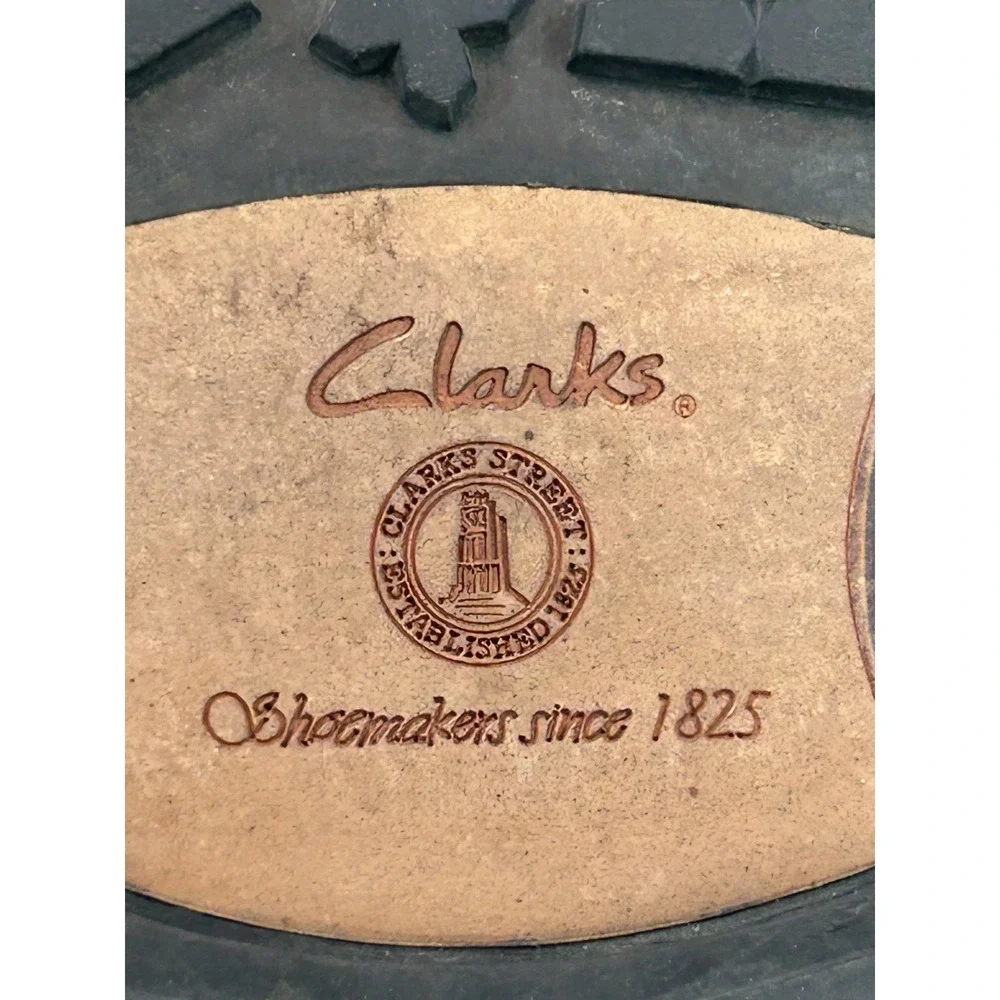 Clarks‎ Shoes Mens Size 9 Black Leather Wingtip Brogue Lace Up Cushioned Sole